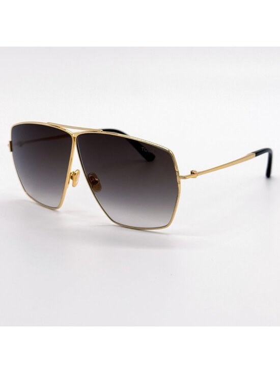 NEW TOM FORD STELLA TF1185 30B SUNGLASSES GOLD/BROWN UNISEX FT1185/S EYEWEAR